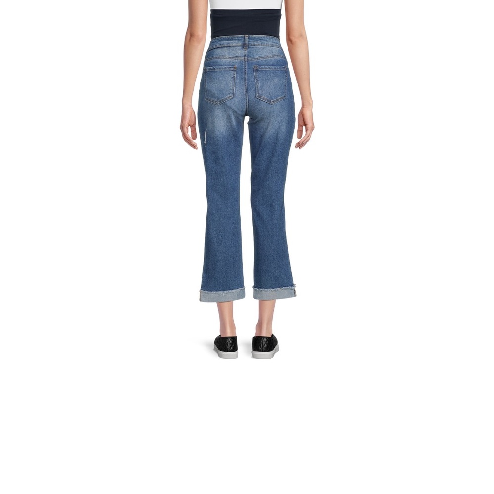 NEW MATERNITY DISTRESSED BOYFRIEND JEANS TIME AND TRU LARGE 12 14 - Picture 3 of 8